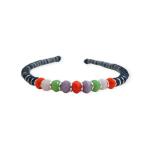 925 Sterling Silver Bracelet with Black and Multi Stone